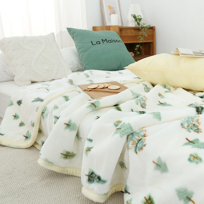 겨울숲 고밀도2겹 두툼한 밍크담요 다용도 이불겸담요 3size