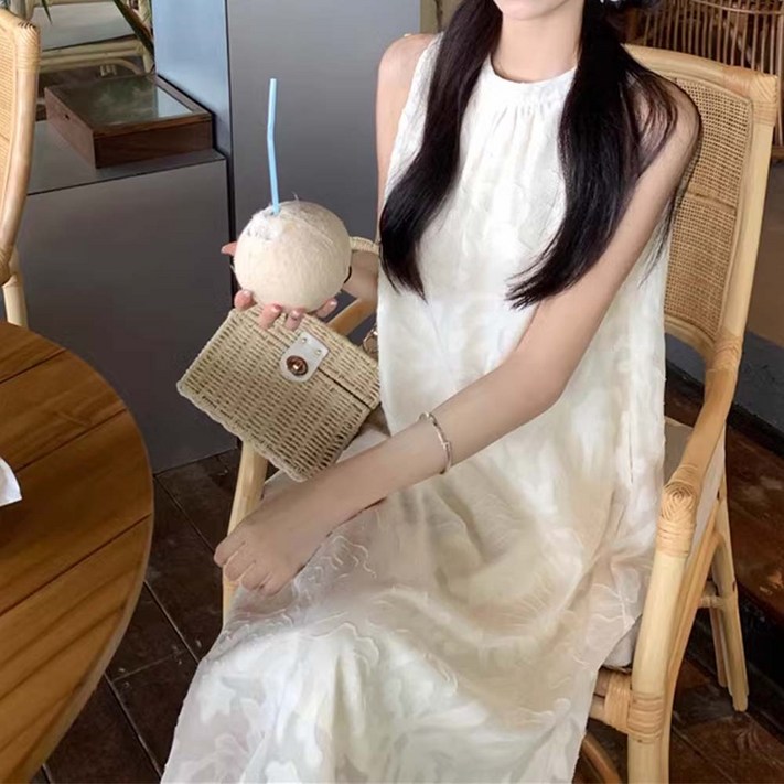 여성 홀터넥 민소매 원피스