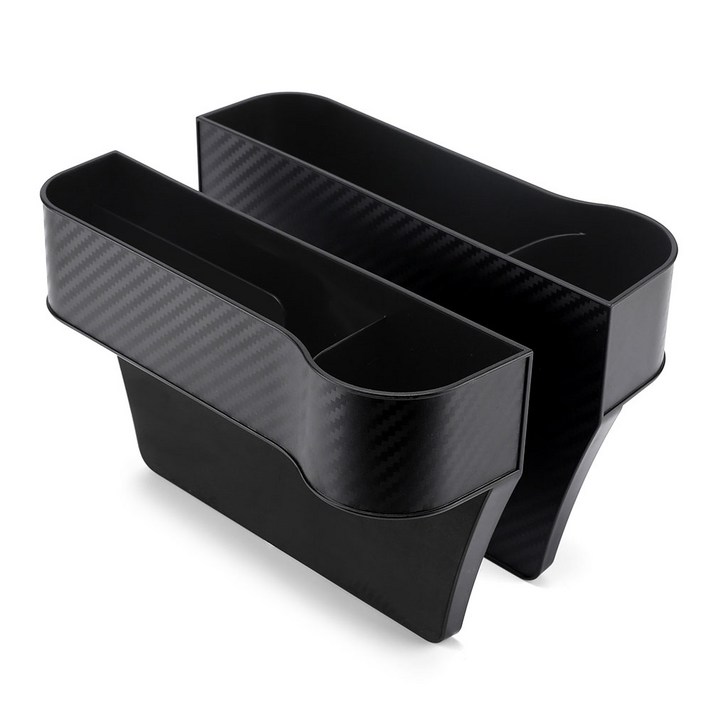 제이토리 차량용 틈새 수납함 컵홀더 사이드포켓 정리 용품 운전석 보조석 세트, 운전석1개조수석1개블랙