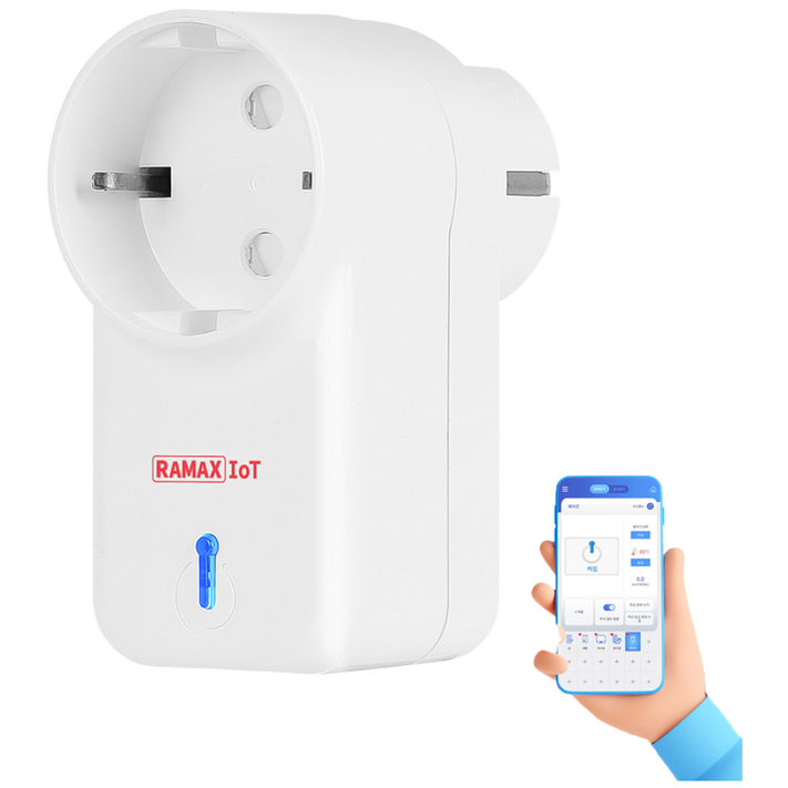 라맥스 스마트플러그 WiFi 원격제어 국내제작 16A 3520W RPG724S, 1개, 화이트, 8cm