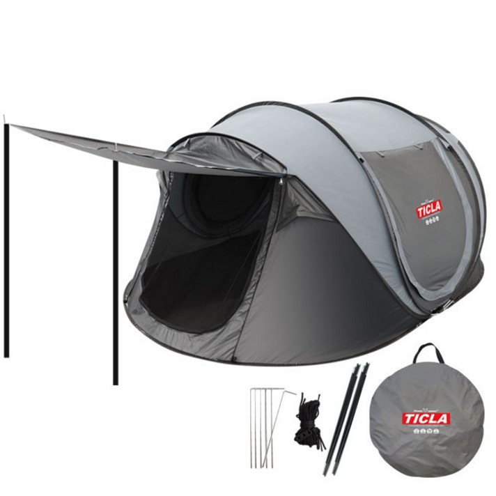 빈슨메시프 티클라 원터치텐트 오페라스위트  폴대2p, 그레이, 5인용