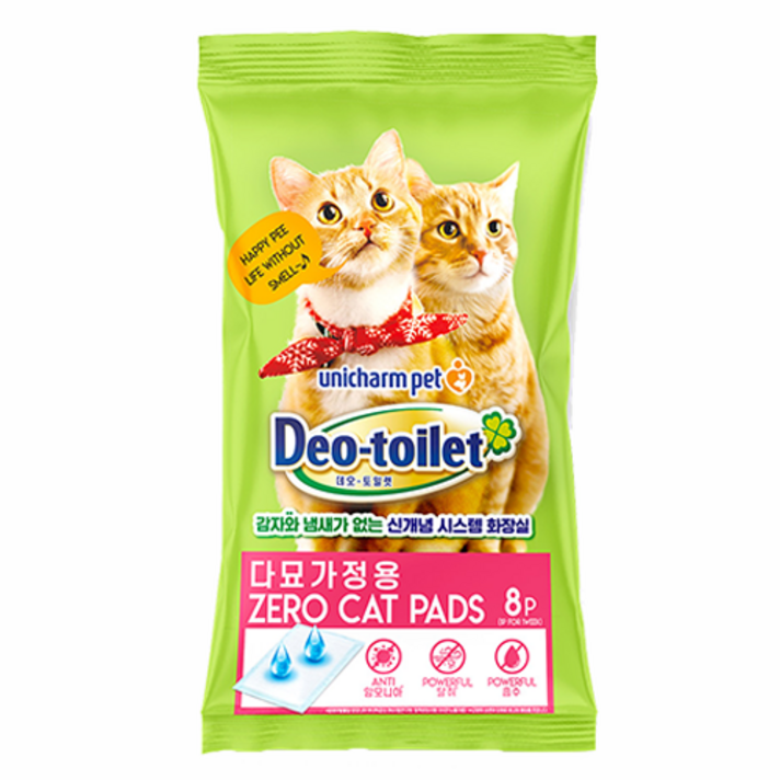유니참 데오토일렛 감자 냄새 Zero 고양이 패드 다묘용 8p