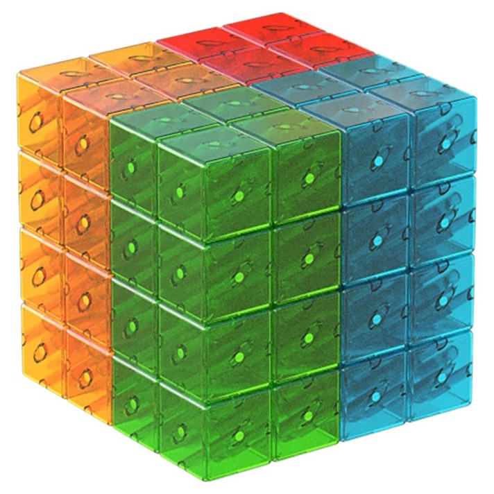 지오맥 매직큐브 크리스탈 자석 블록 64p, 혼합색상, 1개