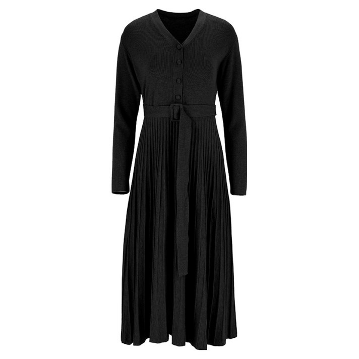 이사베이 벨티드 플리츠 니트 원피스 VHOCY2981