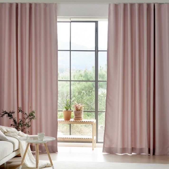 뷰하우스 래티스 사계절 암막커튼 민자핀타입 2p