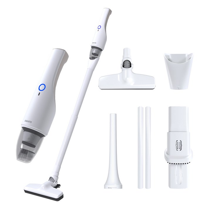 바우아토 프로제트 DC 모터 다용도 미니 무선 핸디 청소기 DB0702, 화이트, DB0702