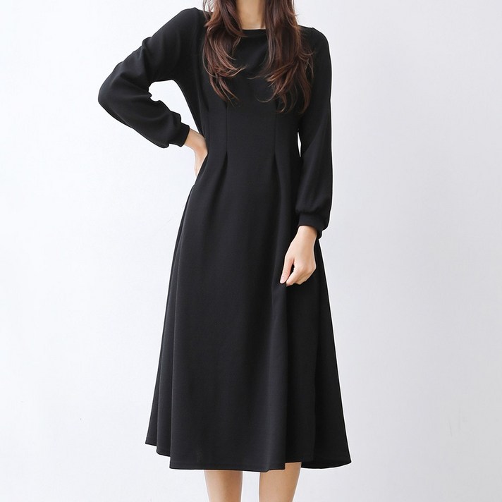 프롬코 여성 긴팔 핀턱 리버플 원피스 빅사이즈 포함
