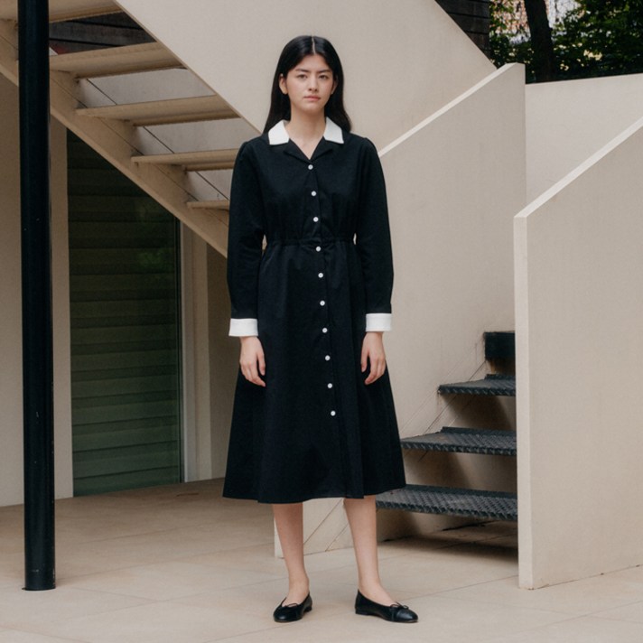 엽페 TWEED COLLAR ONEPIECE