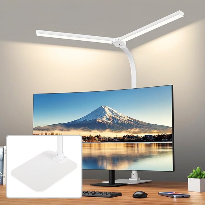 몬스터라이트 번개표 듀얼헤드 LED 책상 스탠드 800mm 와이드 조명