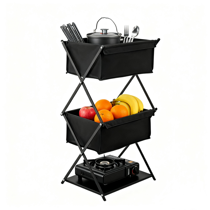 호밍사이 야외 캠핑 수납 선반  가방 세트, 접이식 가능