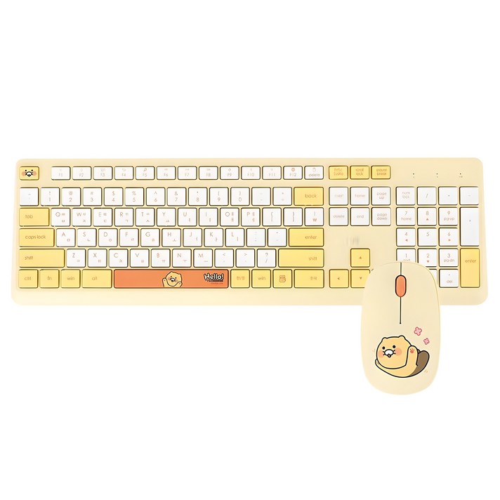 퓨전에프엔씨 카카오프렌즈 무선 키보드  마우스 세트