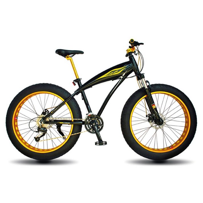 지멘스 자전거지멘스 팻바이크 레전드 26X4.0광폭 SHIMANO 27단 원터치 디스크 돌고래스타일 알루미늄차체, 블랙골드, 1개 지멘스 자전거지멘스 팻바이크 레전드 26X4.0광폭 SHIMANO 27단 원터치 디스크 돌고래스타일 알루미늄차체, 블랙골드, 1개