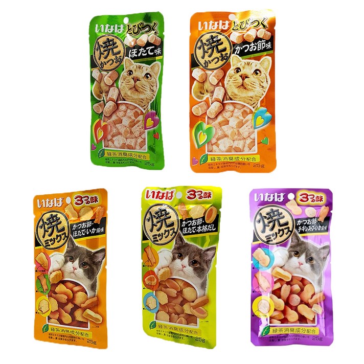이나바 야끼믹스 고양이 마약간식 5종 세트, 1세트, 3종 5개세트