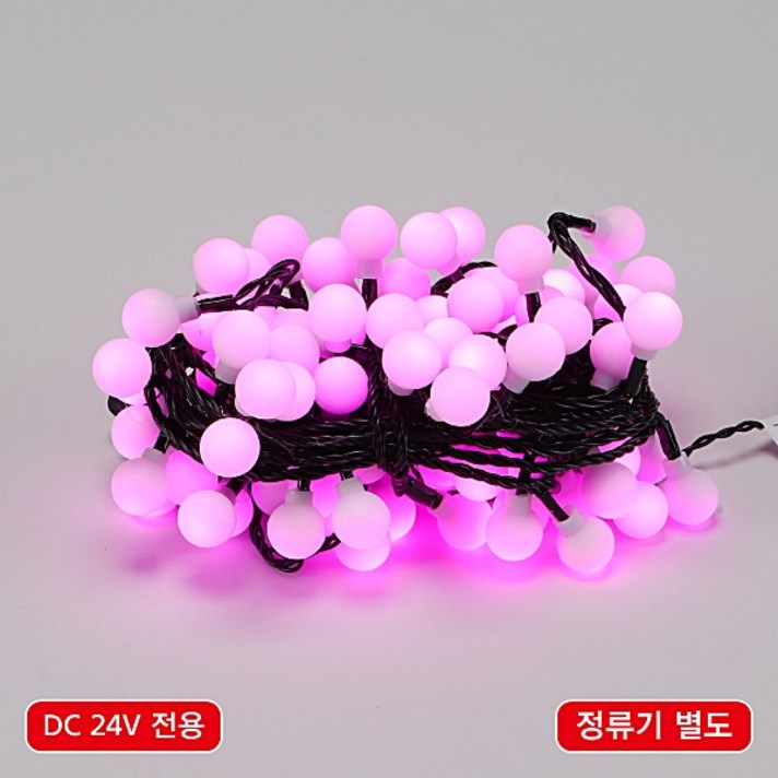 비츠온 led 크리스마스 볼 앵두 96구 트리 3w 연결형 흑색선 핑크색 DC 24v, 1개