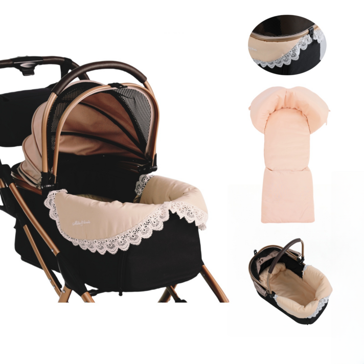 MILALOUIS 2025년 업그레이드 강아지 유모차 멀티 일체형 가드 쿠션, 1세트, 피부색