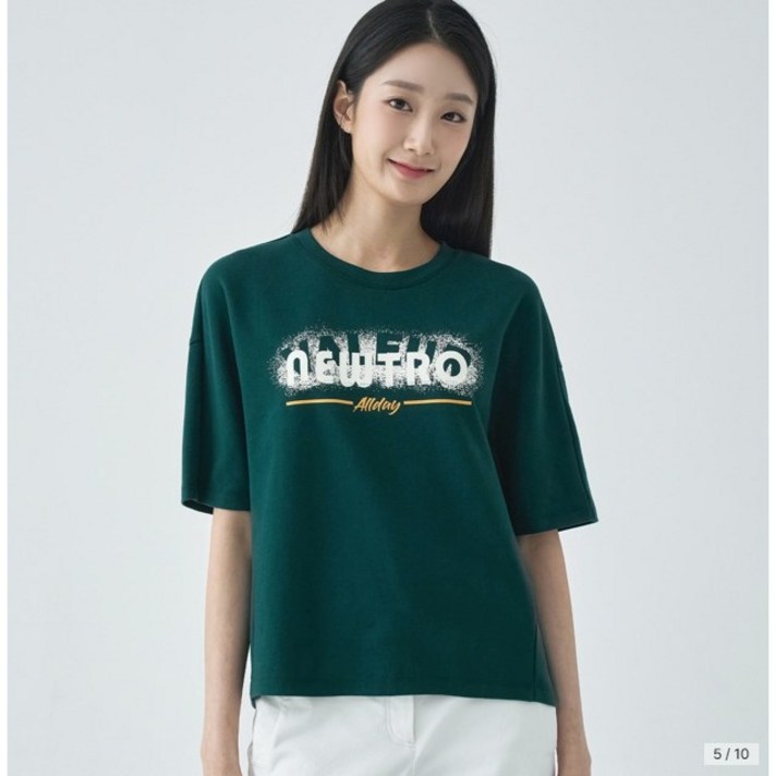 지센/ 파격할인 여성 프린팅 라운드 반팔 티셔츠(색상2종)