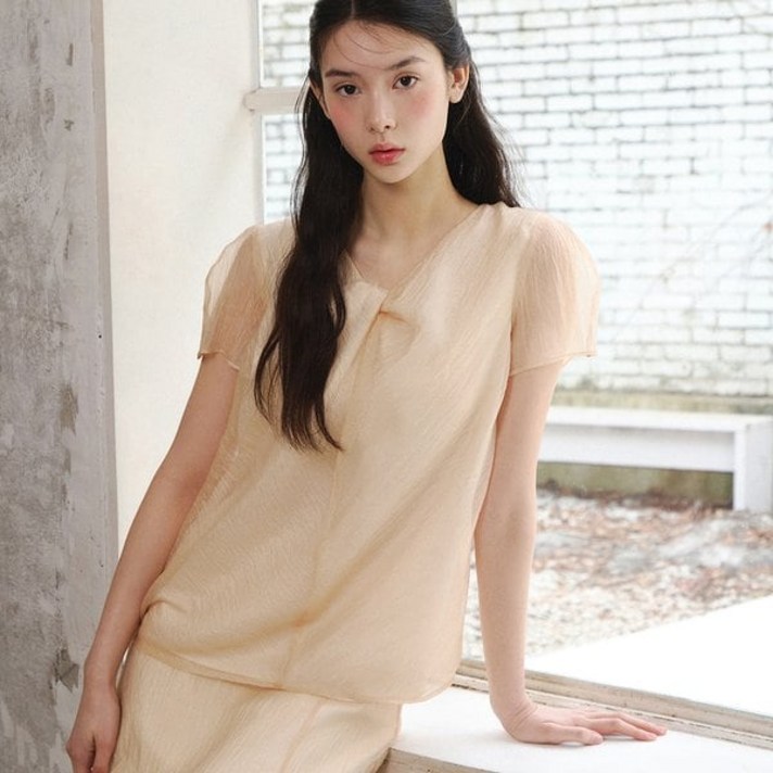 잇미샤 25 SS 오간자 반소매 블라우스 ITP4ZBL680 144048