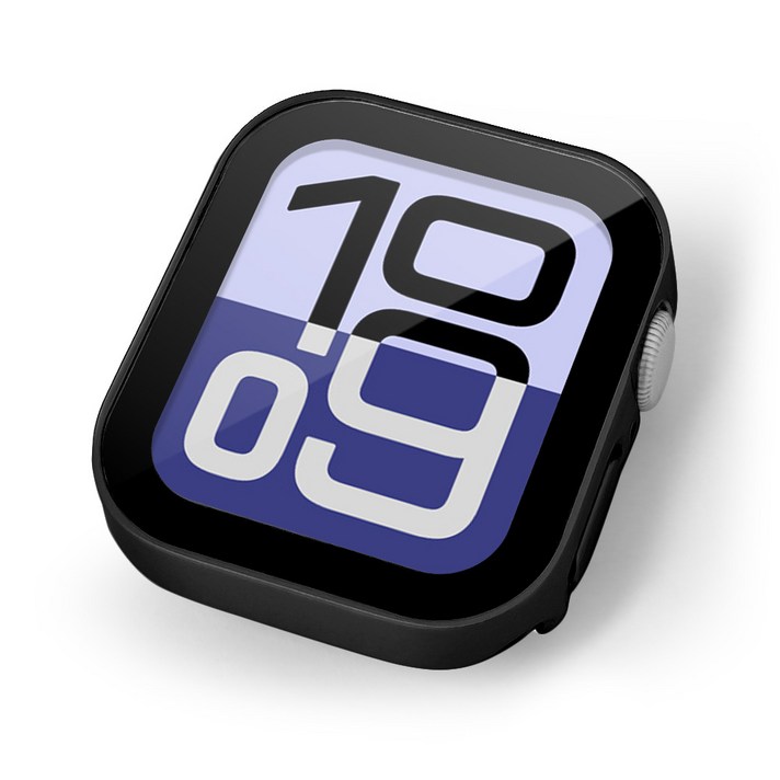 뷰씨 애플워치 스퀘어 풀커버 일체형 9H 강화유리 액정보호 케이스