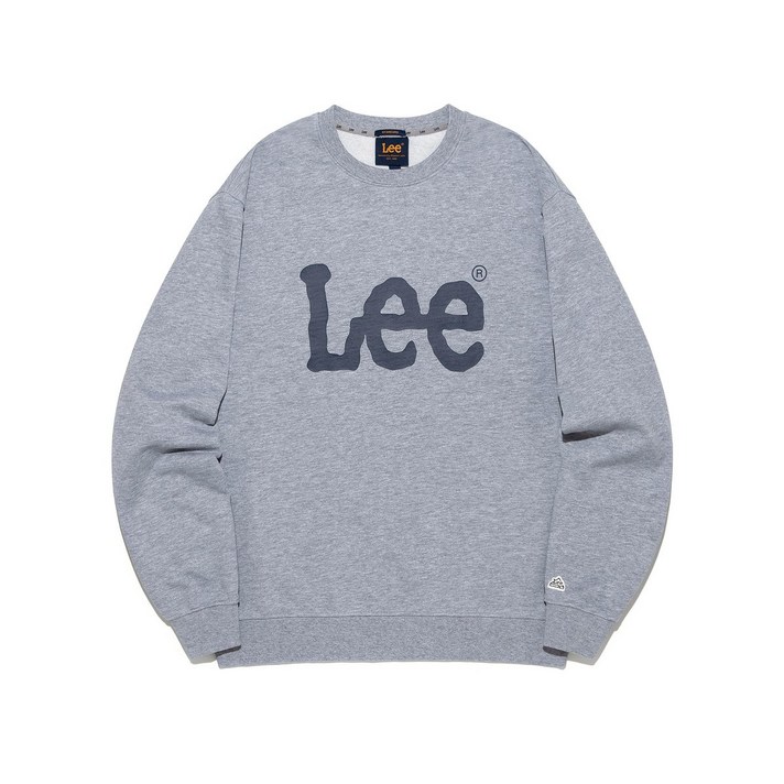 ❲매장출고❳ LEE 데일리 맨투맨 티셔츠 빅 트위치 로고 그레이 LE2503CR01GR 긴팔 커플