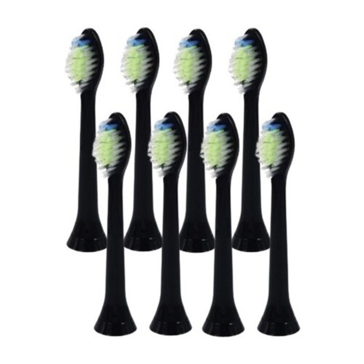 필립스 전용 전동칫솔 호환리필모 HX6911 HX6920 HX6921 호환 칫솔모 블랙, 필립스 블랙, 8개