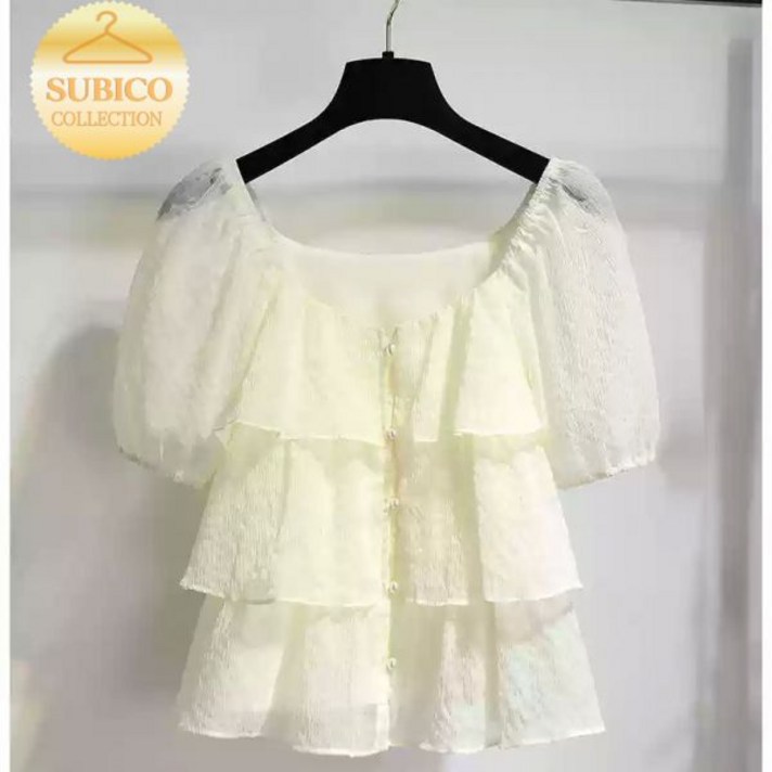 엄마친구아들 정소민 블라우스 배석류 옷 나시 퍼프 소매 러플 한소희 핀턱 레이스