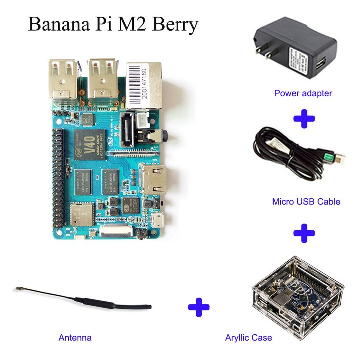 Banana Pi BPI M2 베리 듀얼 코어 말리 400 MP2 GPU 1G LPDDR3 오픈 소스 개발 보드, 라즈베리 파이 3과 동일한 크기