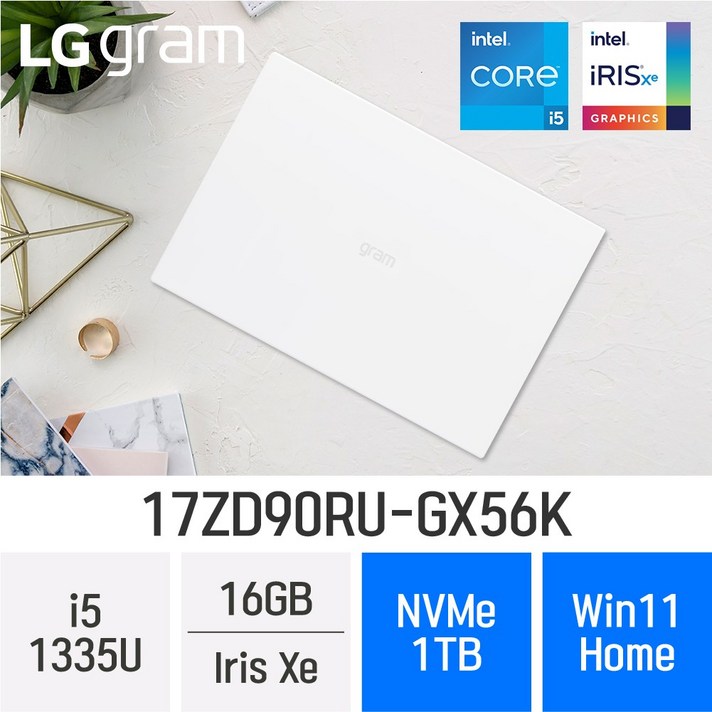 LG전자 2023 그램17 13세대 17ZD90RUGX56K  최신형 업무용 노트북 특별 사은품 증정, 17ZD90RUGX56K, WIN11 Home, 16GB, 1TB, 코어i5, W
