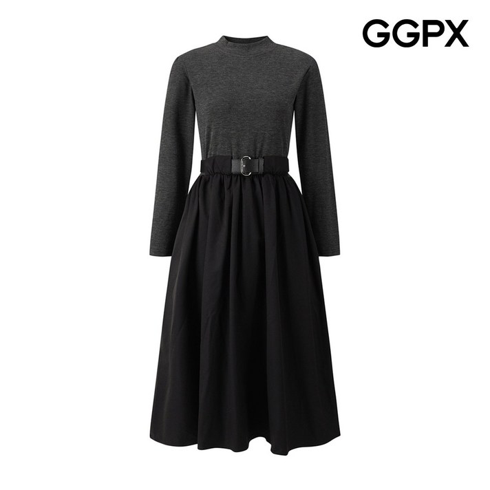 GGPX 반목 플레어 롱라인 벨트 원피스 GP9OP022F