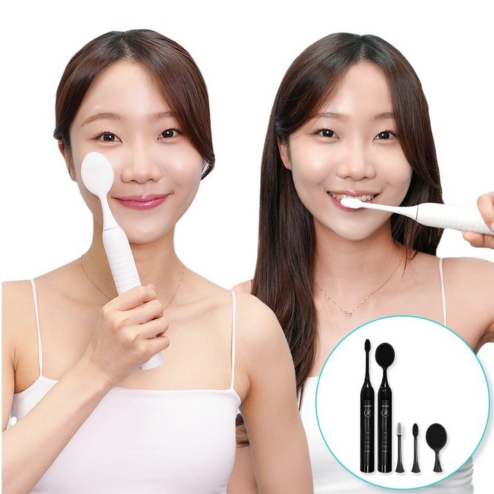 닥터체크 2in1 멀티클린 음파 전동 칫솔 진동 클렌저 자동, 블랙, 1개 닥터체크 2in1 멀티클린 음파 전동 칫솔 진동 클렌저 자동, 블랙, 1개