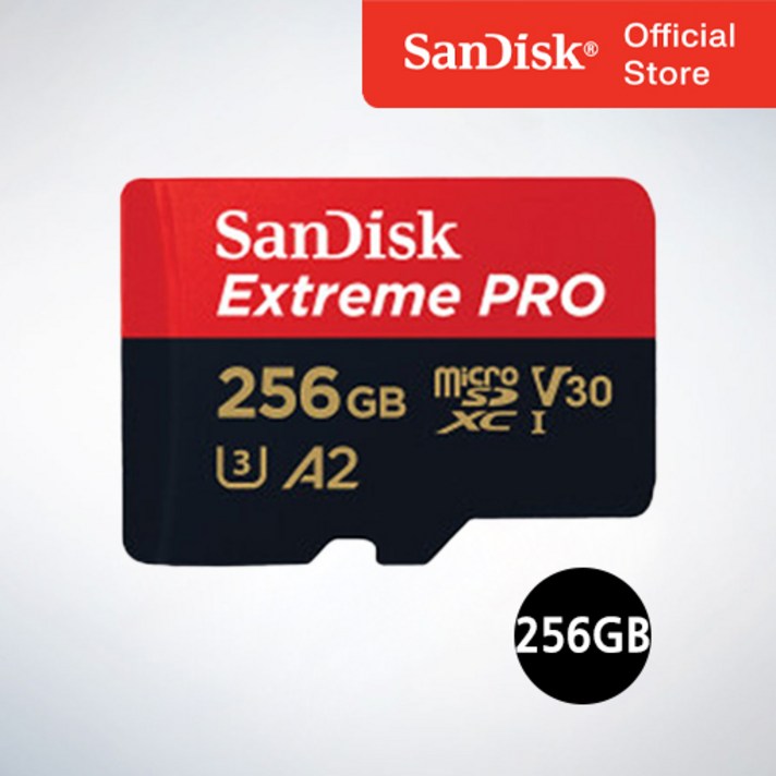 샌디스크 코리아 공식인증정품 마이크로 SD 카드 SDXC Extreme Pro UHSI 익스트림 프로 QXCD 256GB
