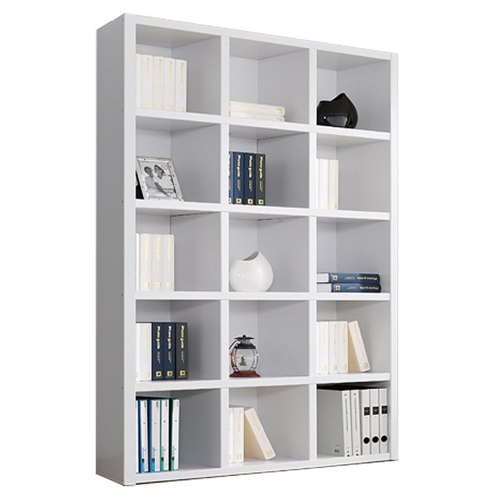 아미까쥬 오픈형 1200 5단책장 15칸책꽂이 완제품배송, 화이트