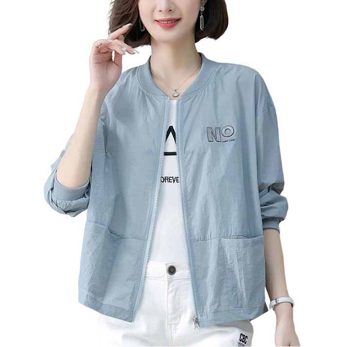 ROYALBELLE 여름 여성 바람막이 점퍼 캐주얼 가디건 마담옷 엄마옷 빅사이즈  V12510