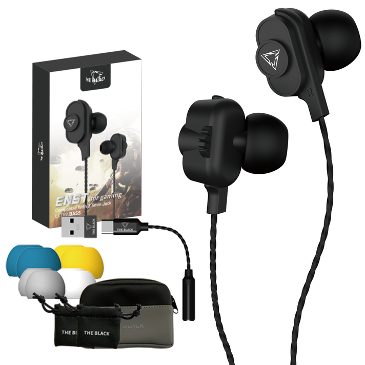 더블랙 엔스트 듀얼 드라이브 유선 C타입 3.5mm 게이밍 이어폰 더블랙 엔스트 듀얼 드라이브 유선 C타입 3.5mm 게이밍 이어폰