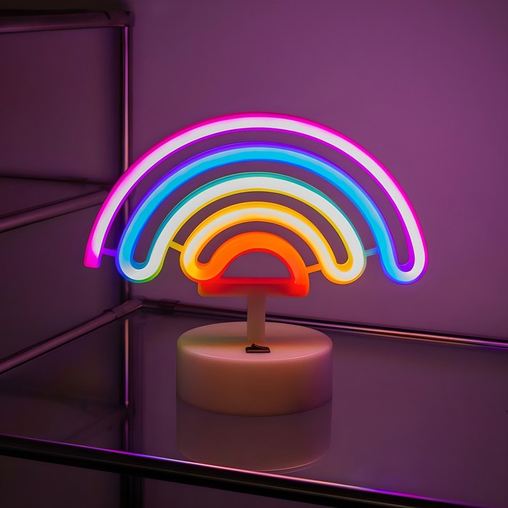 루아즈 LED 네온사인 인테리어 감성 무지개 단스탠드 무드등