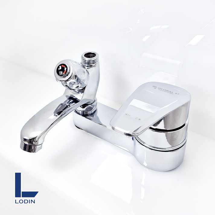 로딘 국산 투홀 세면대 세면기 샤워기 수전 세면 샤워 겸용샤워 2홀 욕실 세면수전 수도꼭지 교체 M1460, 1개