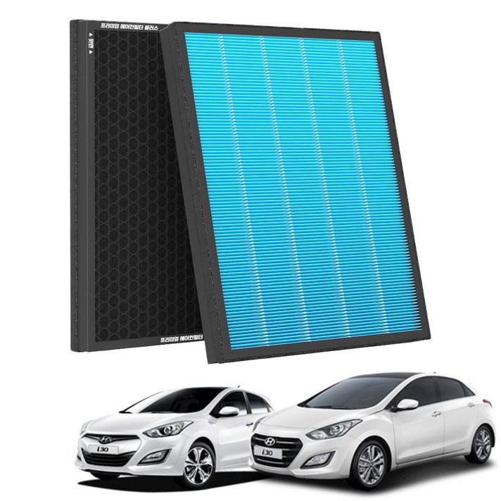 원플러스원 PM 0.3 에어컨필터 활성탄 블루 초미세먼지, 2개, i30 GD 1116 FCP11