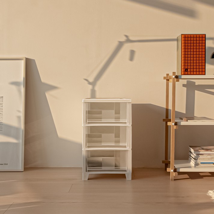 아임홈리빙 베이직 서랍장, 투명, 3개