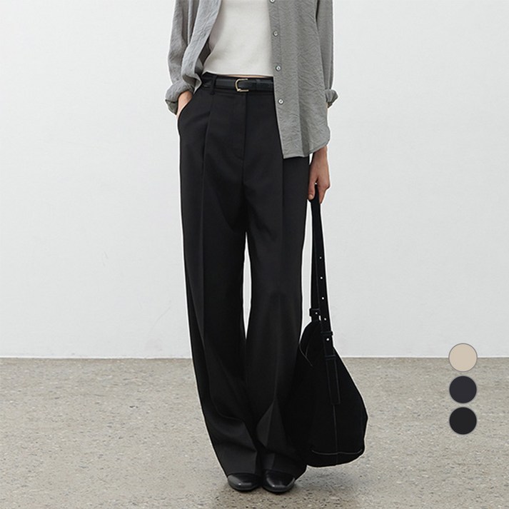 아틀리에나인 여성용 기본/긴 에센셜 컴피 턱 팬츠 PT-5683