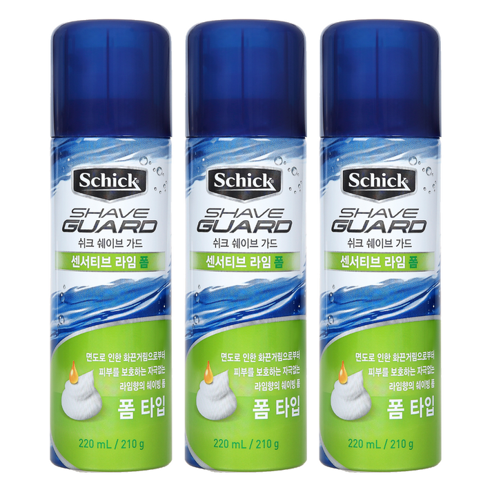 쉬크 쉐이브 가드 센서티브 라임 쉐이빙폼
