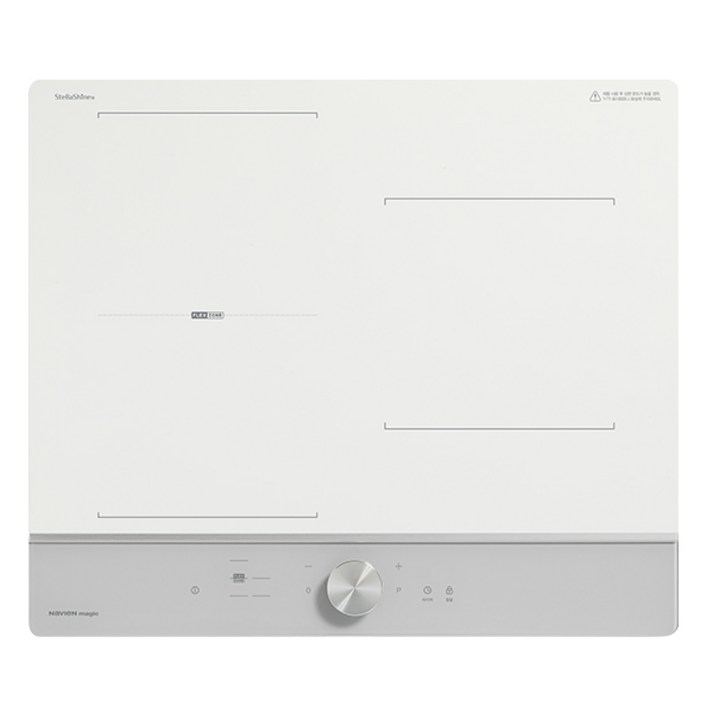 나비엔매직 인덕션 전기레인지 2분할 화이트 + 라이트 그레이 3구, ERI-5233AF, 빌트인