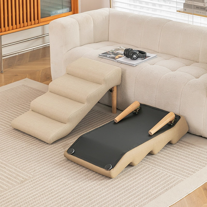 반려동물 계단 4단 5단 논슬립 슬개골보호 스텝, 1개, 아이보리