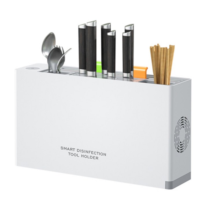 RUN Home UV 살균 건조 수저 가드 블럭 + 2개 도마 세트, 화이트, 1개