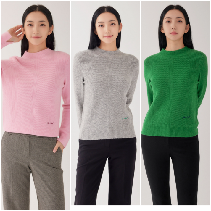 지센 이월상품 [부산점] 부클 반넥 숏기장 니트 LCKTOB71 3컬러