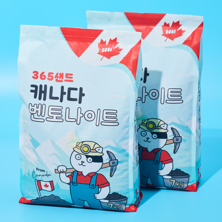 3651 365샌드 캐나다 벤토나이트 고양이 모래, 무향, 2개, 7kg 3651 365샌드 캐나다 벤토나이트 고양이 모래, 무향, 2개, 7kg