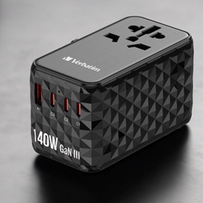 버바팀 140W 4포트 PD 3.1 GaN 여행용 해외 멀티 플러그 아답터 충전기, 1개, 블랙 버바팀 140W 4포트 PD 3.1 GaN 여행용 해외 멀티 플러그 아답터 충전기, 1개, 블랙