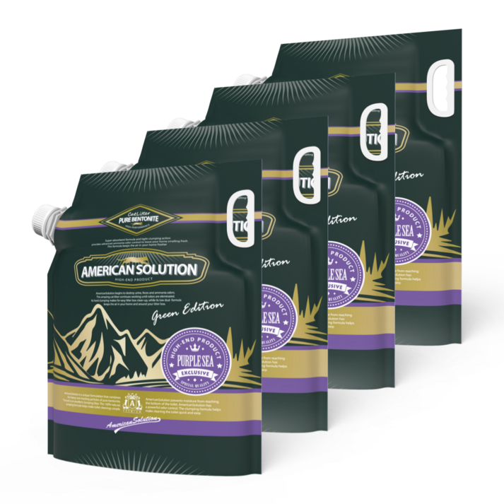 아메리칸솔루션 그린에디션 퍼플씨 고양이모래 9.07kg 총 4봉(총 2박스 배송), 9.07kg, 4개, 퍼플씨