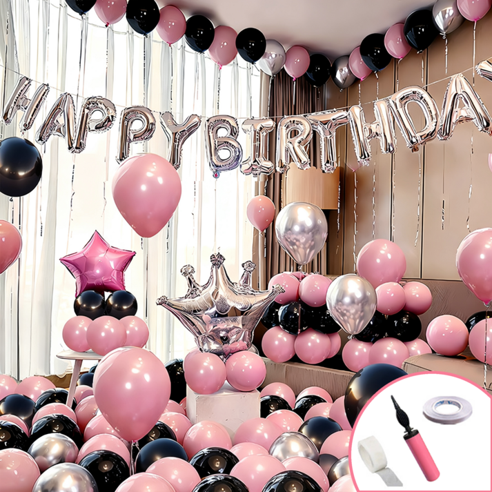 콜콜러브 생일 파티 풍선 세트 파티 장식 생일/가족 모임/기념일 장식 배경 세팅 사진 찍기 너무 예뻐요