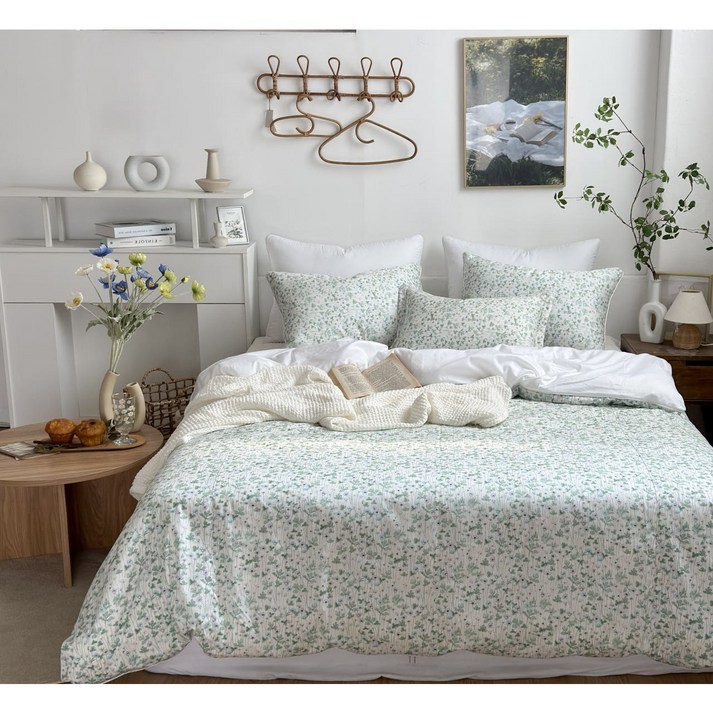루디아홈베딩 에버블룸 40수 트윌특면 플라워 이불커버 세트, 에버블룸 이불베개커버