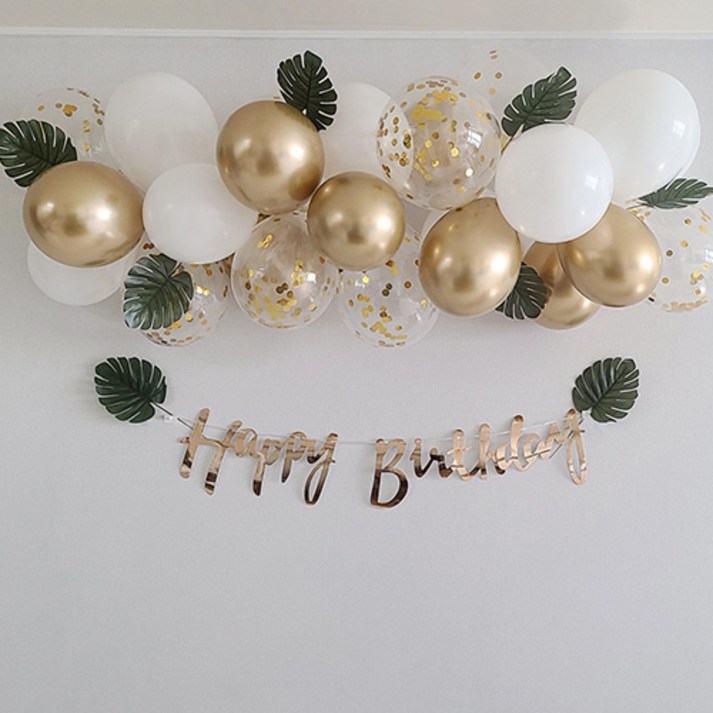 몬스테라 골드벌룬 클라우드세트생일가랜드 몬스테라 골드벌룬 클라우드세트생일가랜드