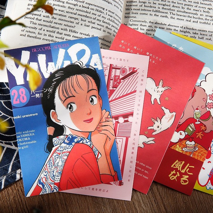 에코베르 일본 감성 빈티지 그림 엽서 30장 세트 월 데코 벽 장식 빈티지 촬영 소품 인테리어